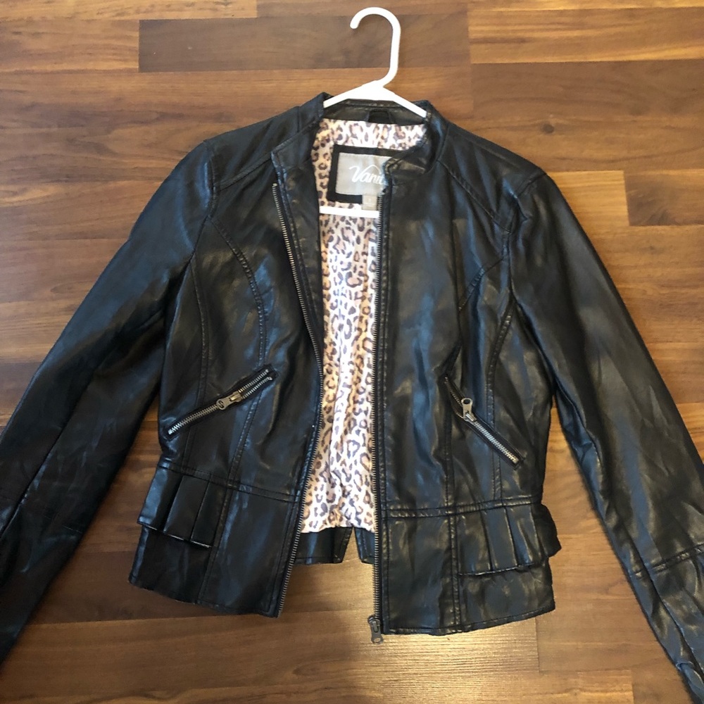 Black leather jacket